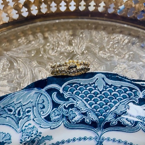 BUNDLE ONLY Vintage Pearl & Rhinestone Reversible Heart Charm/Pendant - Picture 6 of 8